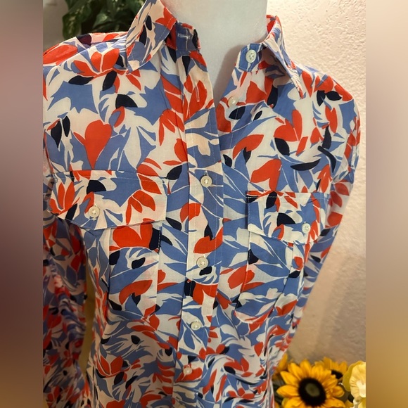 Lauren Ralph Lauren multicolor button down shirt petite size S/P - Picture 4 of 10